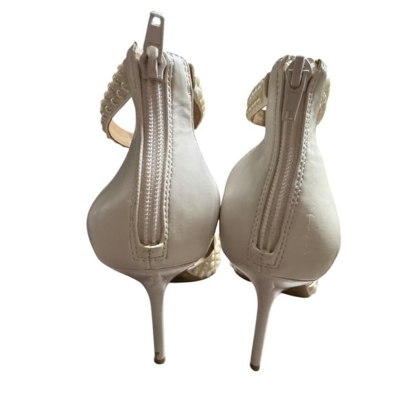 INC Women's White Pearl-Embellished Wedding Bridal Pointed-Toe Heels 10.5 - Picture 5 of 10